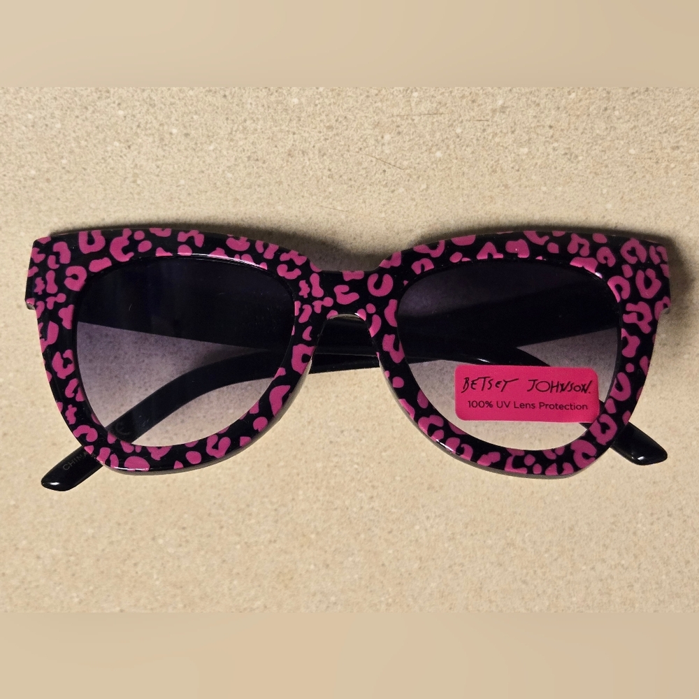 Betsey Johnson Pink Leopard Print Sunglasses